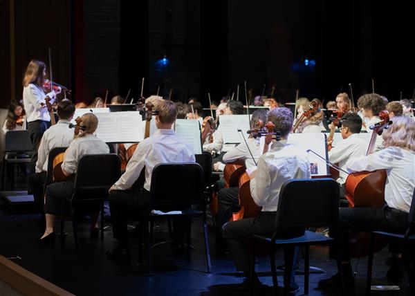 Students performing at the 2023-2024 All County Orchestra Concert